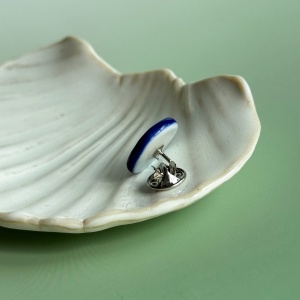 Cobalt - porcelanowa broszka, przypinka