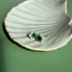 Kolczyki sztyfty z porcelany w kształcie kwiatu - Porcelka micro bloom